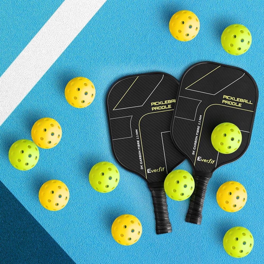 Everfit Sports & Fitness > Racquet Sports > Pickleball Everfit 12PC Pickleballs Set 40-Hole Design Indoor Outdoor Durable PE Balls Green/Yellow
