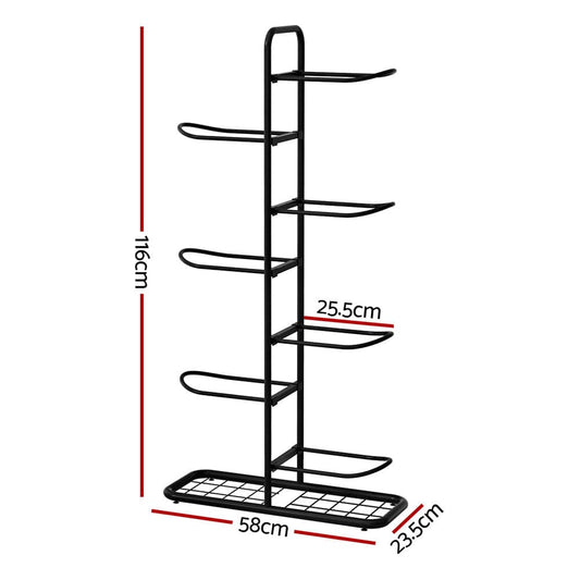 Everfit Tools > Tools Storage > Wall Storage Racks Everfit Ball Storage Rack Sports Equipment Organizer 7-Tier Holder for Garage Gym Black
