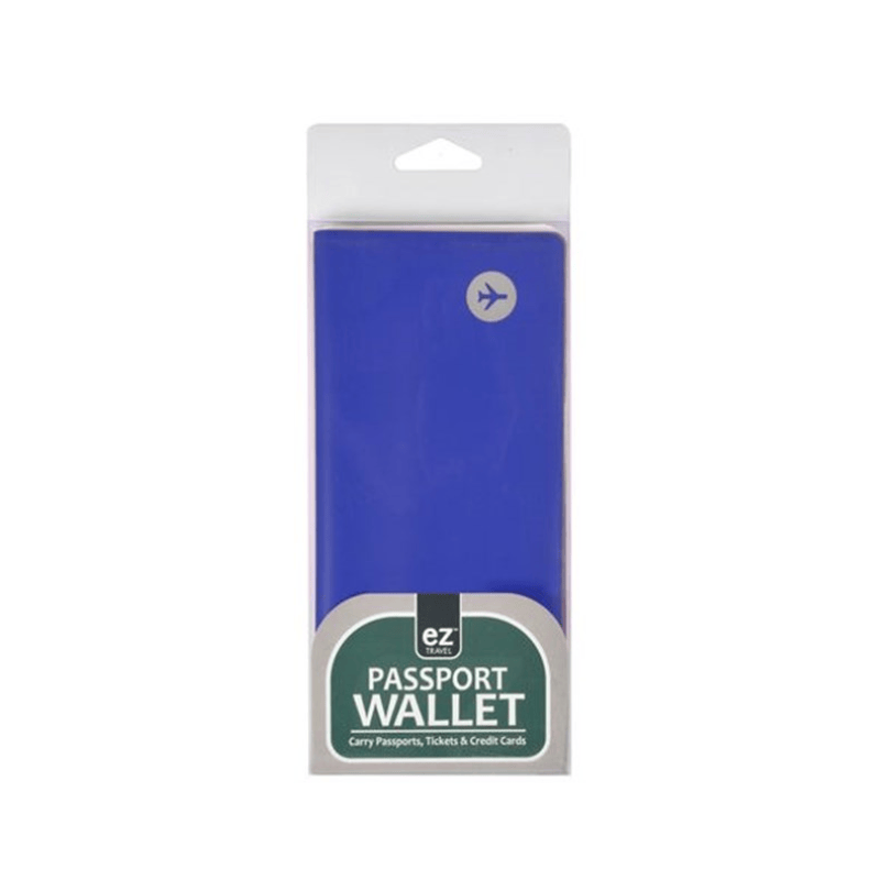 EZ Blue 1Pc PVC ID Cards Passport Travel Document Tickets Wallet Holder Organiser