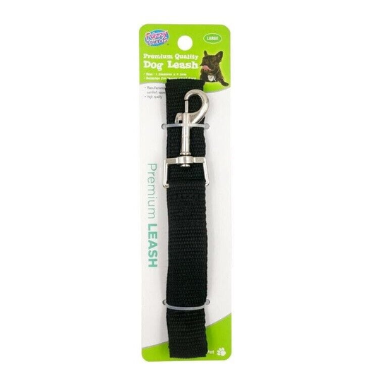 Fuzzy Friends Leash Black 1.5M Long Dog Pet Puppy Training Obedience Recall Lead Leash Walk Black