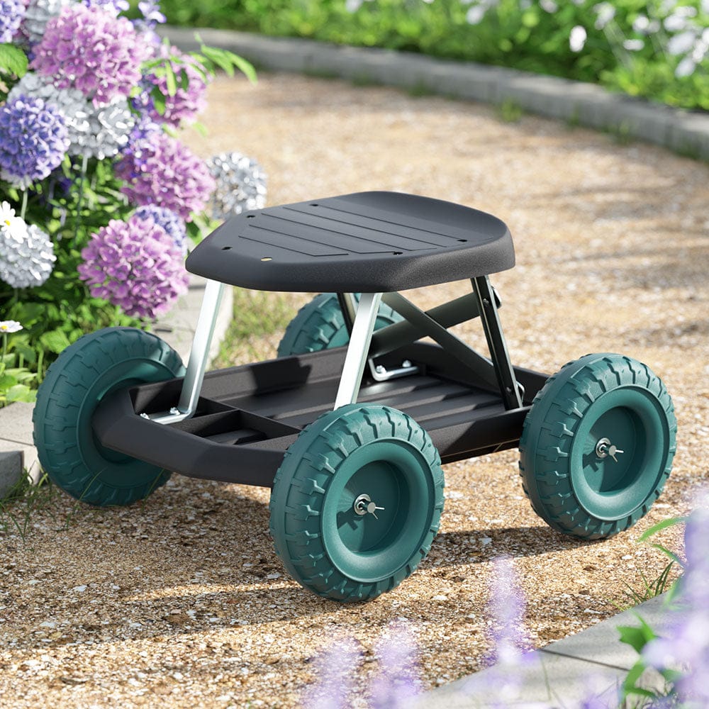 Gardeon Baby & Kids > Kid's Furniture > Kid's Tables, Chairs & Seats Gardeon Garden Cart Rolling Stool with Wheels Gardening Helper Seat Farm Yard
