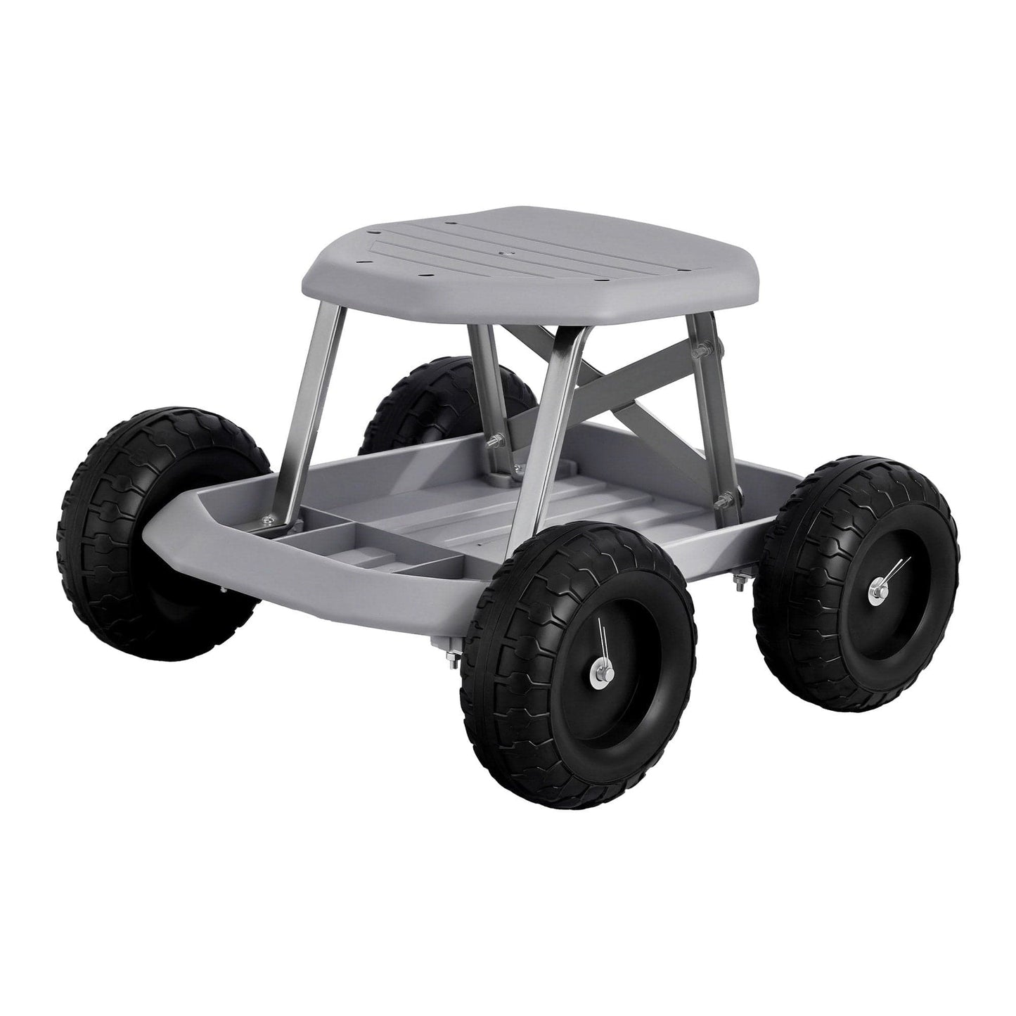 Gardeon Baby & Kids > Kid's Furniture > Kid's Tables, Chairs & Seats Gardeon Garden Cart Seat with Wheels, Rolling Work Stool with Tool Storage Tray, 440lbs (200kg) Heavy Duty Capacity Garden Stool for Outdoor Yard Work, Car Detailing, and Garage Maintenance, Grey/Black