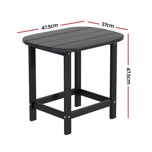 Gardeon Furniture > Outdoor > Outdoor Chairs Gardeon Outdoor Coffee Side Table HDPE Desk Patio Furniture Camping Garden Black