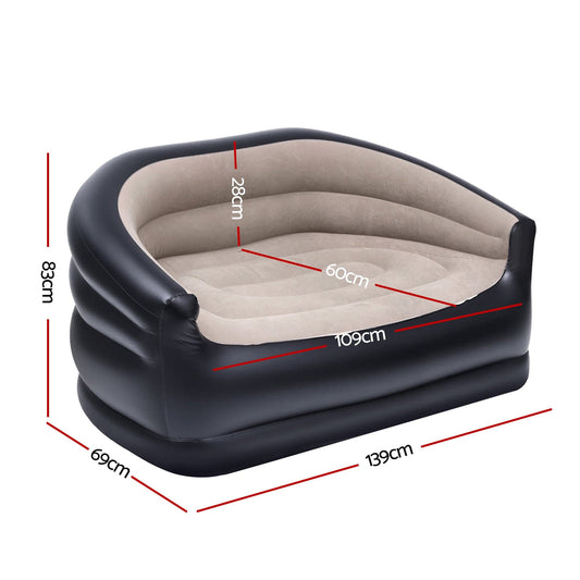 Gardeon Furniture > Outdoor > Outdoor Sofas & Lounge Sets Gardeon Outdoor Air Sofa Inflatable Couch Two-Seater Lounge Chair with Pump Blow Up Couches for Camping