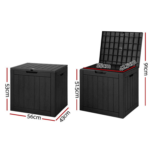 Gardeon Furniture > Outdoor > Outdoor Storage Boxes Gardeon Outdoor Storage Box 118L Container Lockable Garden Toy Tool Shed Black
