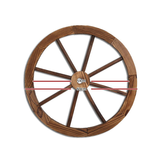 Gardeon Home & Garden > Decor > Garden Ornaments Gardeon Garden Decor Outdoor Ornament Wooden Wagon Wheel