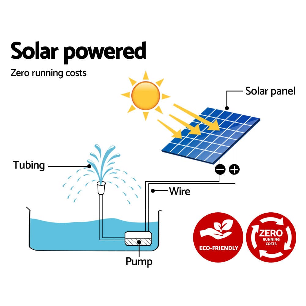 Gardeon Home & Garden > Fountains > Fountain & Ponds Accessories Gardeon Solar Pond Pump 4.6FT