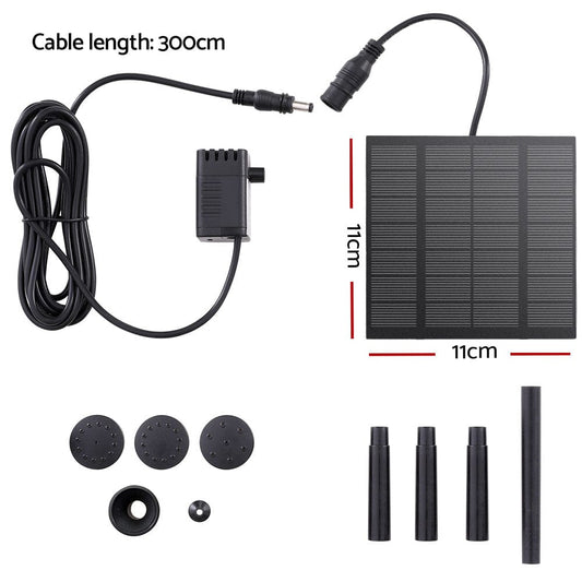 Gardeon Home & Garden > Fountains > Fountain & Ponds Accessories Gardeon Solar Pond Pump Submersible Water Fountain Kit 2.6FT