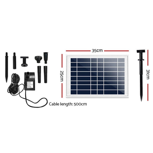 Gardeon Home & Garden > Fountains > Fountain & Ponds Accessories Gardeon Solar Pond Pump Submersible Water Fountain Kit 6.6FT