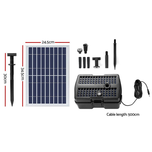 Gardeon Home & Garden > Fountains > Fountain & Ponds Accessories Gardeon Solar Pond Pump Water Fountain Filter Box Submersible Outdoor Pool 6.6FT