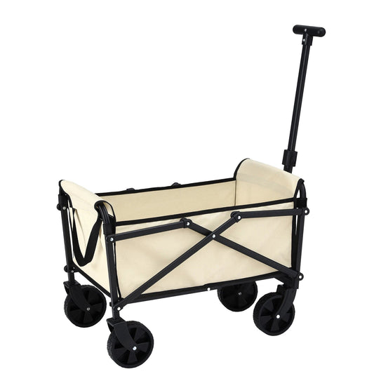 Gardeon Home & Garden > Garden Tools > Spreaders & Wheelbarrows Gardeon Garden Cart Folding Trolley Camping Wagon Barrow Outdoor Beach Beige