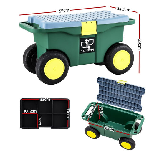Gardeon Home & Garden > Storage > Storage Boxes Gardeon Garen Tool Storage Cart 3-In-1 Green