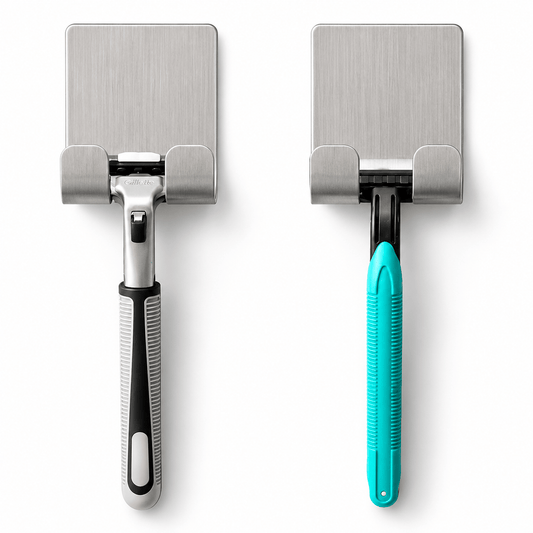 Generic Health & Beauty > Health & Wellbeing > Wellness Accessories 2PCS Razor Holder Stainless Steel Shaver Shelf Self Adhesive Rack Bathroom