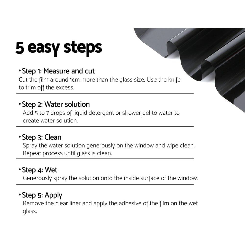 Giantz Auto Accessories > Auto Accessories Others > Automotive Decor Giantz Window Tint Film Black Roll 15% VLT Home House 76cm X 7m Tinting Tools