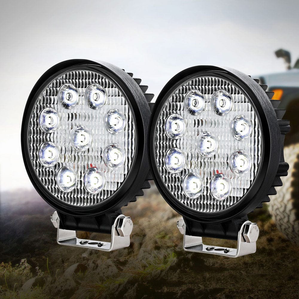 Giantz Auto Accessories > Auto Accessories Others > Automotive Lights Giantz Pair LED Driving Lights 4.5 Inch Flood Spot Lights Car Truck SUV 12V 24V