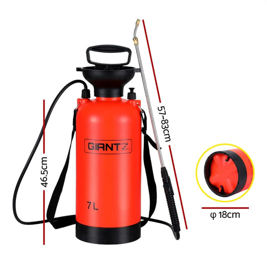 Giantz Home & Garden > Garden Tools > Herbicides Giantz Weed Sprayer Pressure 7L Shoulder Garden Spray