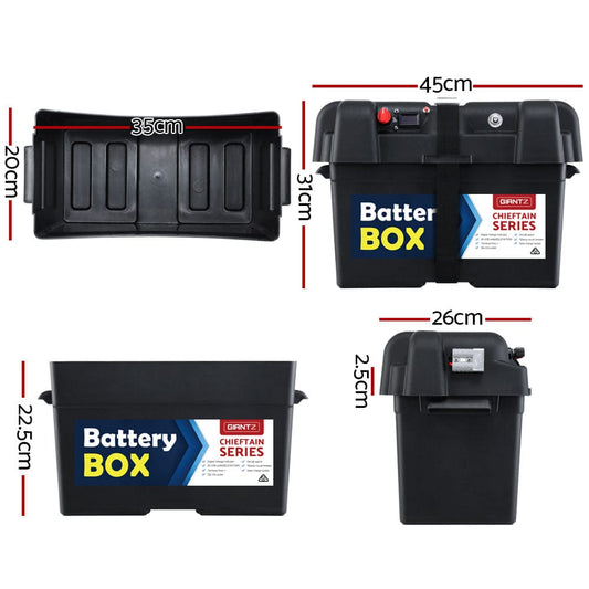 Giantz Outdoor Recreation > Camping > Batteries & Generators Giantz AGM Battery Box 12v XL Deep Cycle Portable Solar Caravan Camping