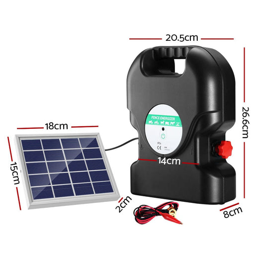 Giantz Pet Care > Farm Supplies > Fencing Giantz Fence Energiser 20KM Solar Powered 1.2J Electric