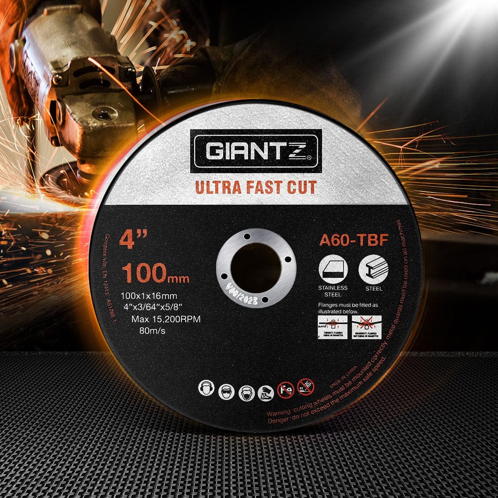 Giantz Tools > Industrial Tools > Saw Accessories Giantz 200-Piece Cutting Discs 4" 100mm,Giantz 200pcs 4" Cutting Discs 100mm Angle Grinder Thin Cut Off Wheel for Metal
