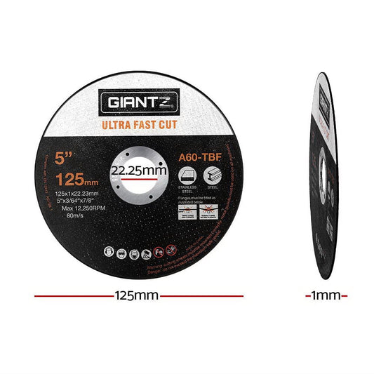 Giantz Tools > Industrial Tools > Saw Accessories Giantz 50-Piece Cutting Discs 5" 125mm Angle Grinder Thin Cut Off Wheel Metal