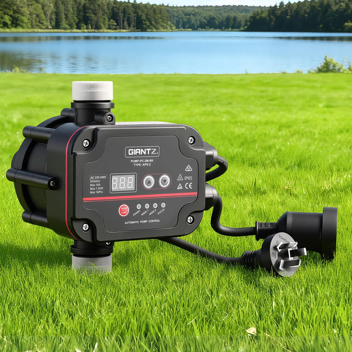 Giantz Tools > Pumps > Irrigation Pumps GIANTZ Digital Water Pump Controller 16A 1.5kW Max High Power Pressure Switch Adjustable 10Bar IP65