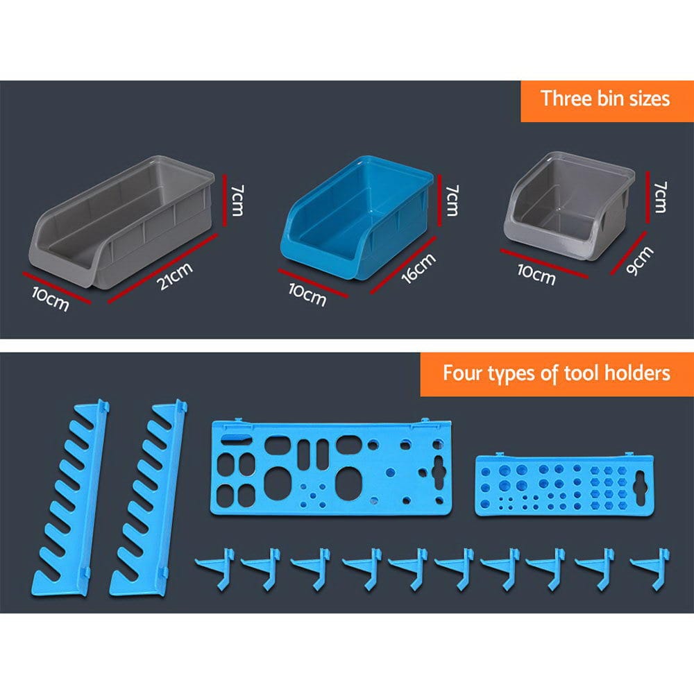 Giantz Tools > Tools Storage > Wall Storage Racks Giantz 44 Storage Bin Rack Wall Mounted Peg Board