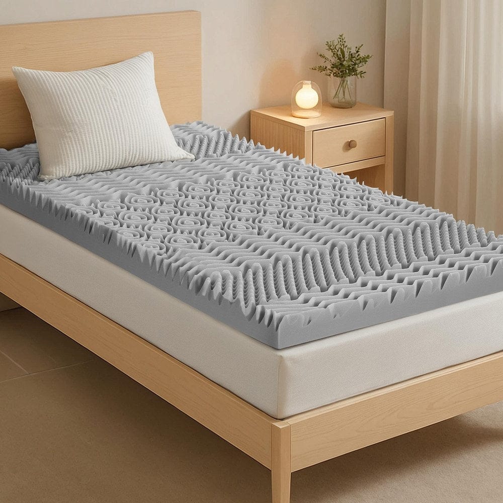 Giselle Furniture > Mattresses > Mattress Toppers Giselle Bedding 8cm Memory Foam Mattress Topper 7-Zone Graphite King Single