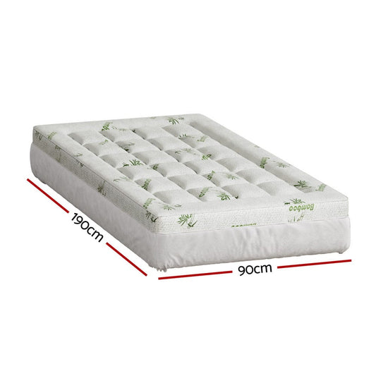Giselle Furniture > Mattresses > Mattress Toppers Giselle Bedding Mattress Topper Pillowtop Bamboo 7.5cm Single