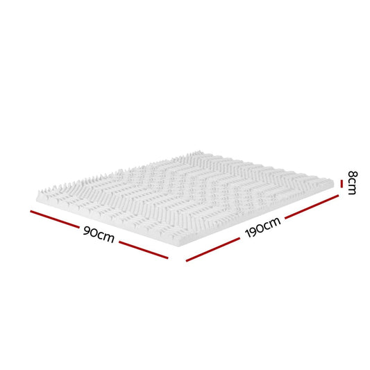 Giselle Furniture > Mattresses > Mattress Toppers Giselle Bedding Memory Foam Mattress Topper 7-Zone Airflow Pad 8cm Single White