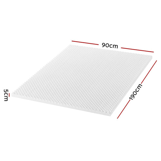 Giselle Furniture > Mattresses > Mattress Toppers Giselle Bedding Memory Foam Mattress Topper Egg Crate 5cm Single