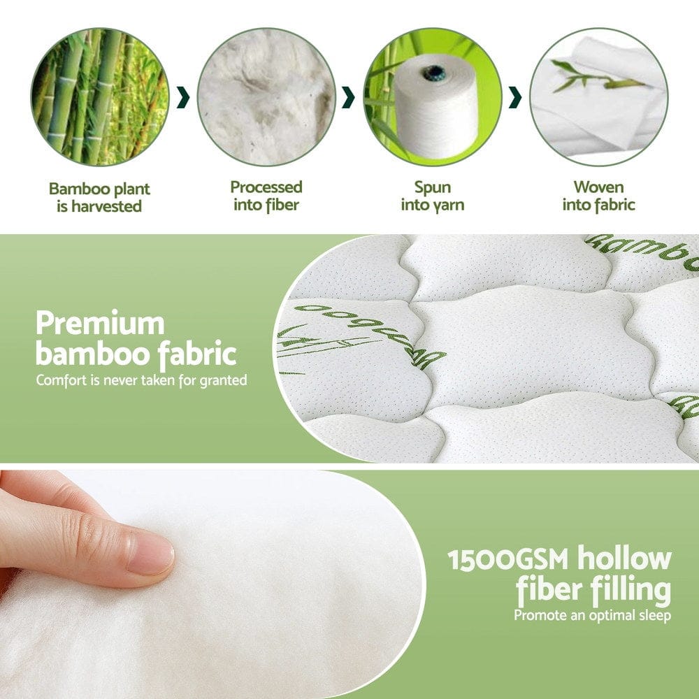 Giselle Furniture > Mattresses > Mattress Toppers Giselle Mattress Topper 11cm Pillowtop toppers Bamboo Single