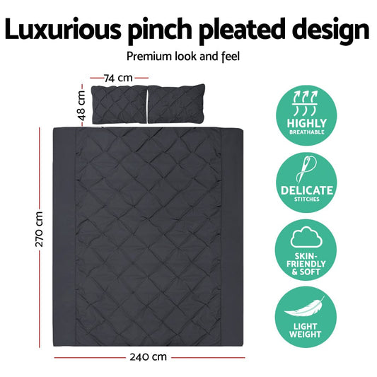 Giselle Home & Garden > Bedding > Duvet Covers Giselle Bedding Quilt Cover Set Diamond Black Super King