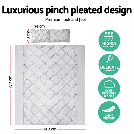 Giselle Home & Garden > Bedding > Duvet Covers Giselle Bedding Quilt Cover Set Diamond Grey Super King