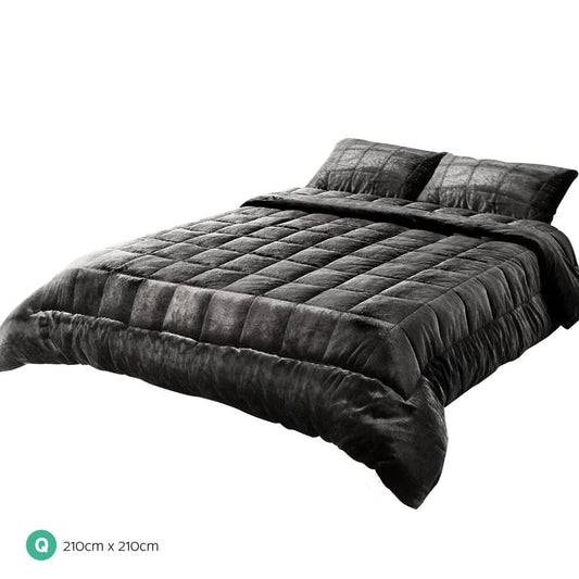 Giselle Home & Garden > Bedding > Quilts & Duvets Giselle Bedding Faux Mink Quilt Charcoal Queen