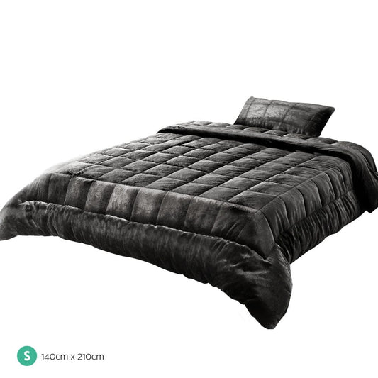 Giselle Home & Garden > Bedding > Quilts & Duvets Giselle Bedding Faux Mink Quilt Charcoal Single