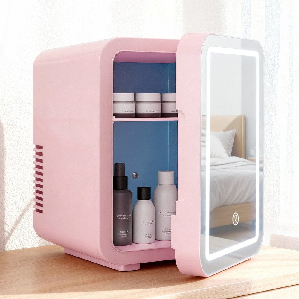 Glacio Appliances > Fridges & Freezers > Fridges Glacio Mini Fridge Skincare Beauty Cooler Warmer LED Mirror 12V 220V Pink 4L