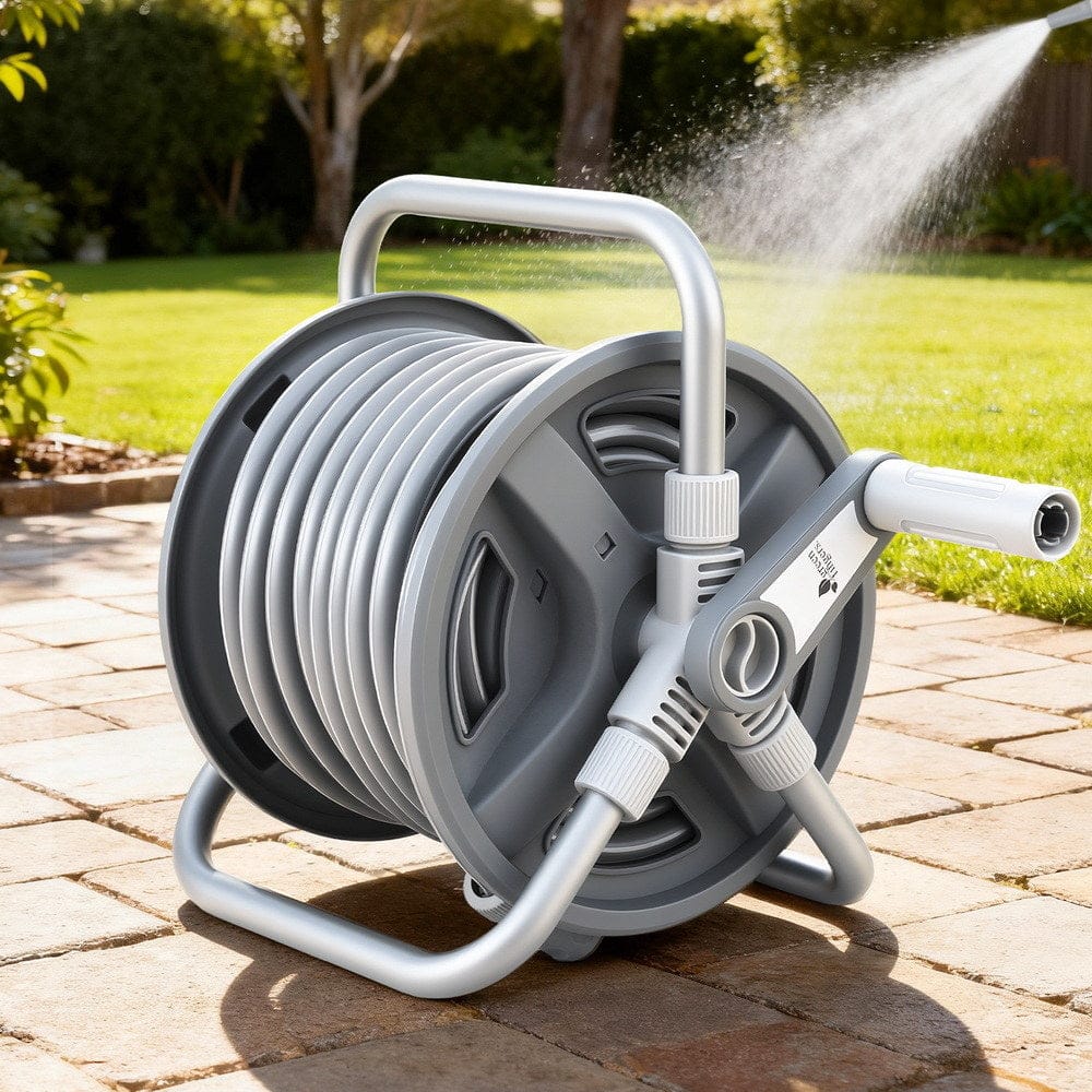 Green Fingers Home & Garden > Garden Tools > Garden Hoses Green Fingers 20m Retractable Garden Hose Reel Heavy Duty 1/2" Hose Auto Rewind