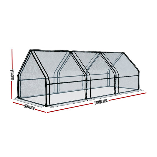 Green Fingers Home & Garden > Greenhouses > Greenhouses & Accessories Green Fingers Greenhouse 2.7x0.9x0.9M Mini Green House Raised Garden Bed Planter Box