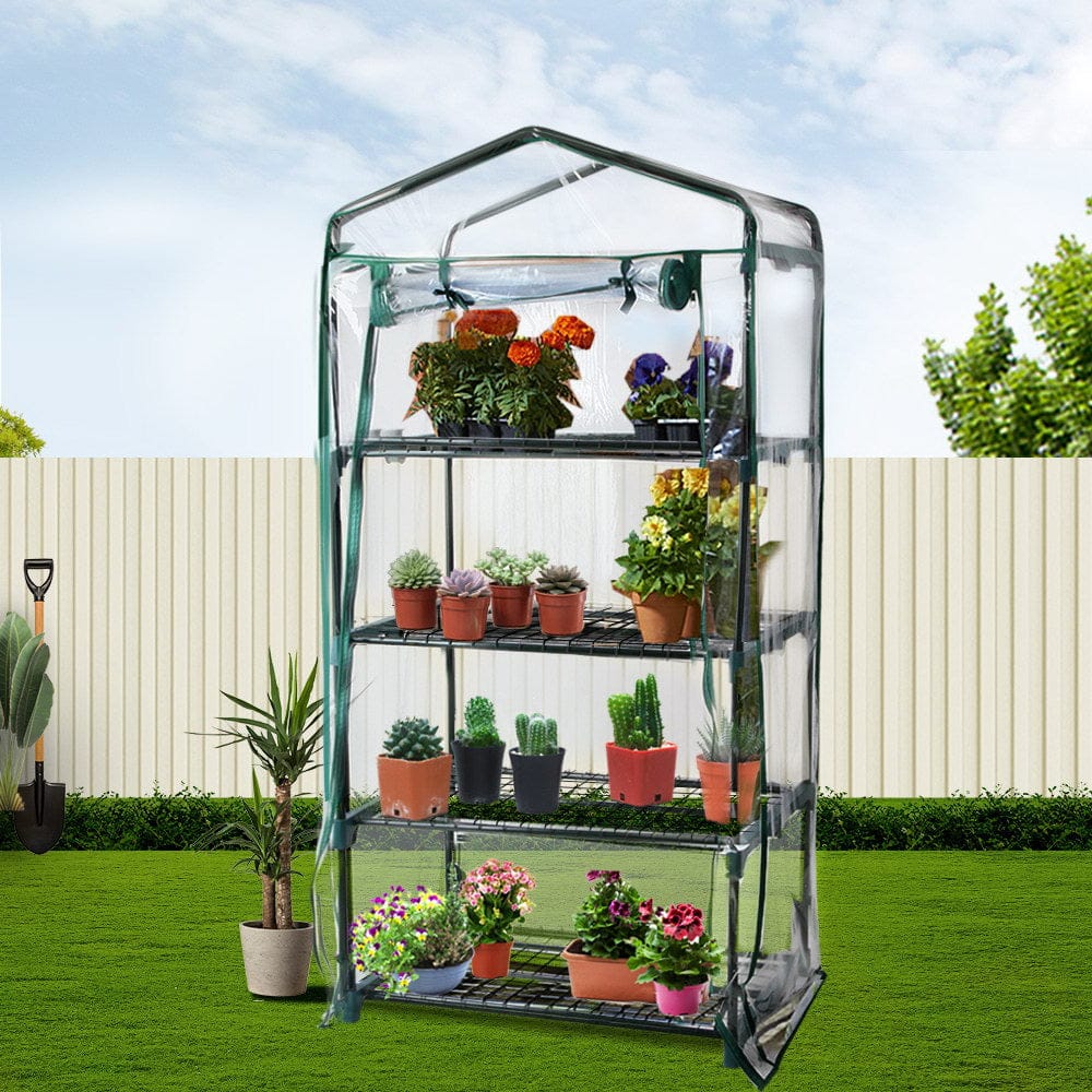 Green Fingers Home & Garden > Greenhouses > Greenhouses & Accessories Green Fingers Greenhouse 4 Tiers Mini Green House Garden Bed Planter Box 1.6x0.7x0.5M