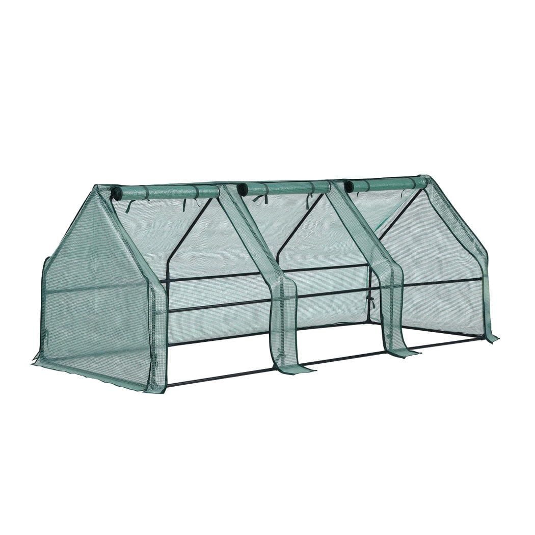 Green Fingers Home & Garden > Greenhouses > Greenhouses & Accessories Green Fingers Mini Greenhouse 240x90x90cm Steel Frame PE Cover Outdoor Shelter