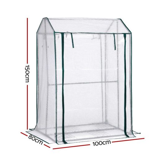 Green Fingers Home & Garden > Greenhouses > Greenhouses & Accessories Green Fingers Mini Greenhouse PE Cover Green House Roll-Up Zippered Door 1.0x0.8x1.5M