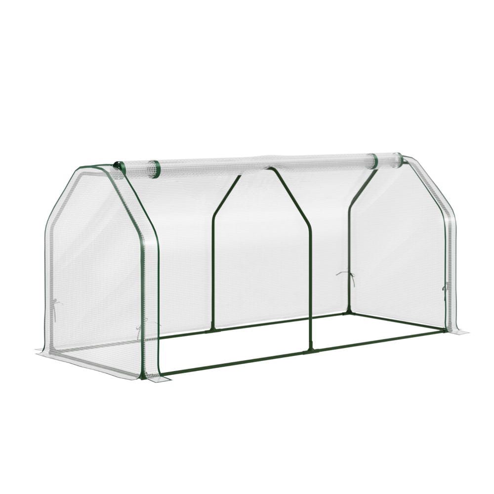 Green Fingers Home & Garden > Greenhouses > Greenhouses & Accessories Green Fingers Mini Greenhouse PE Cover Green House Roll-Up Zippered Door 1.2x0.5x0.6M