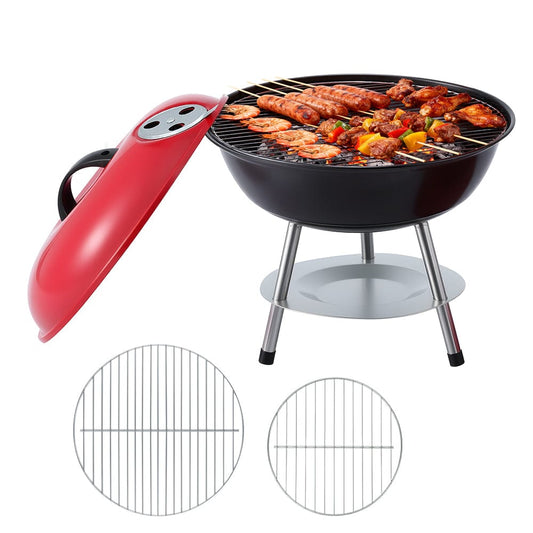 Grillz Home & Garden > BBQ > BBQs & Accessories Grillz Charcoal BBQ Grill Portable with Lid for Camping Outdoor