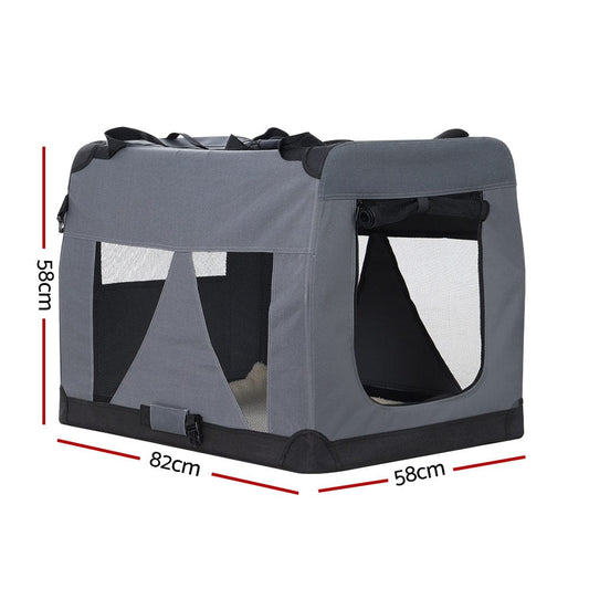 i.Pet Pet Care > Cat Supplies > Cat Carriers & Crates i.Pet Pet Carrier Soft Crate Dog Cat Travel 82x58CM Portable Foldable Car XL