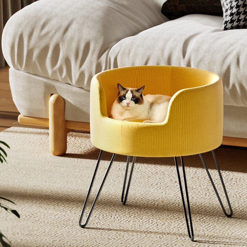 i.Pet Pet Care > Cat Supplies > Cat Furniture i.Pet Pet Bed Dog Sofa Lounge Cat Calming Raised Couch Yellow