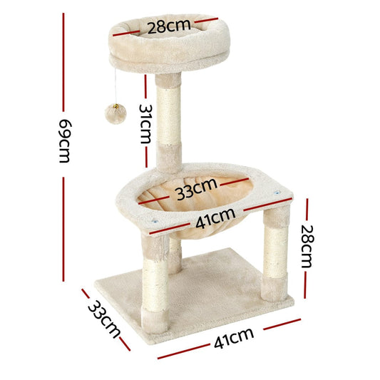 i.Pet Pet Care > Cat Supplies > Cat Scratching Posts i.Pet Cat Tree 69cm Scratching Post Tower Scratcher Wood Condo Toys House Bed