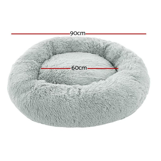 i.Pet Pet Care > Dog Supplies > Dog Beds i.Pet Pet Bed Dog Cat 90cm Large Calming Soft Plush Light Grey