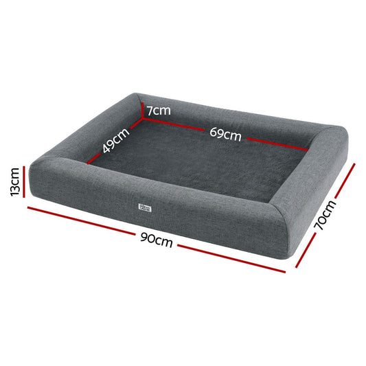 i.Pet Pet Care > Dog Supplies > Dog Beds i.Pet Pet Bed Dog Cat Large Calming Soft Sofa Cushion Egg Crate Washable Grey