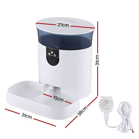 i.Pet Pet Care > Dog Supplies > Dog Bowls, Feeders & Waterers i.Pet Automatic Pet Feeder Dog Cat Camera Wifi Smart Food Dispenser Timer 7L APP