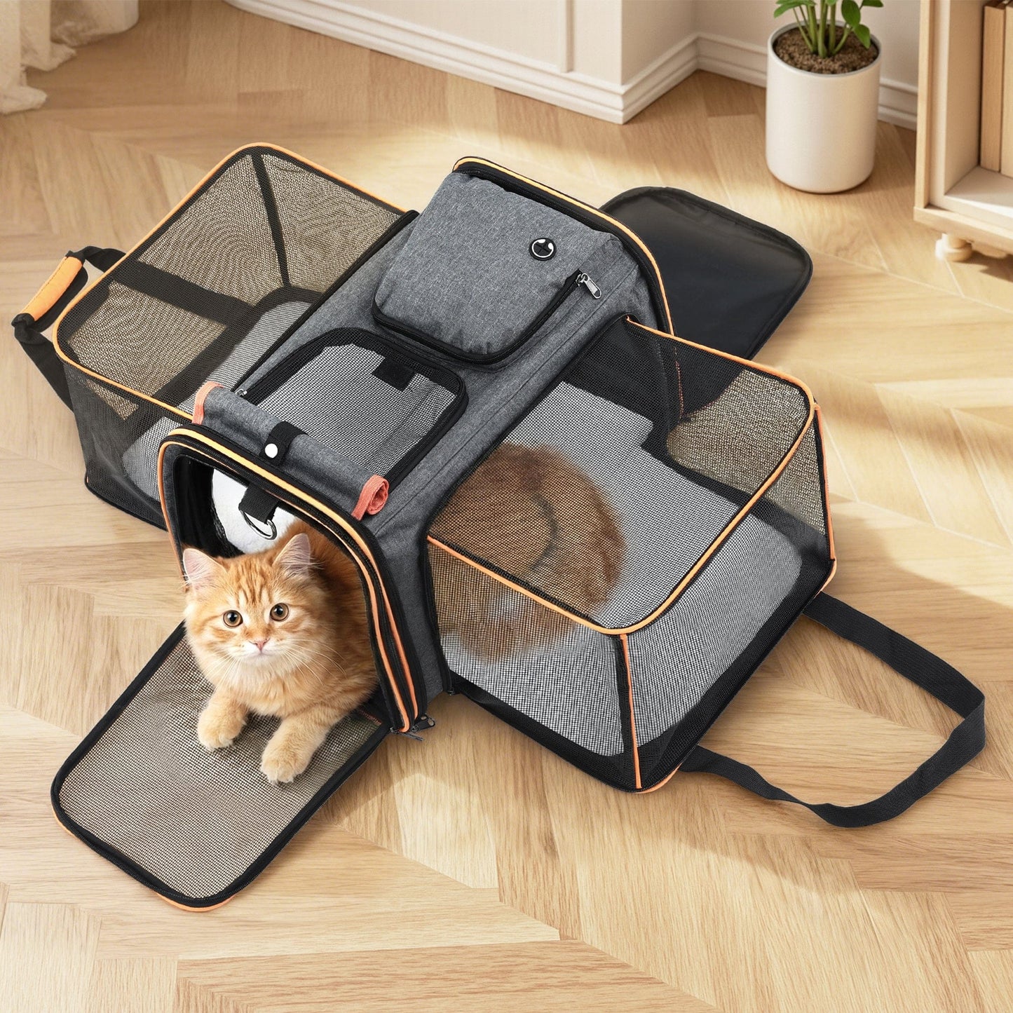 i.Pet Pet Care > Dog Supplies > Dog Carriers & Crates i.Pet Pet Carrier Bag Foldable Expandable Dog Cat Travel Cage Portable Car Kennel